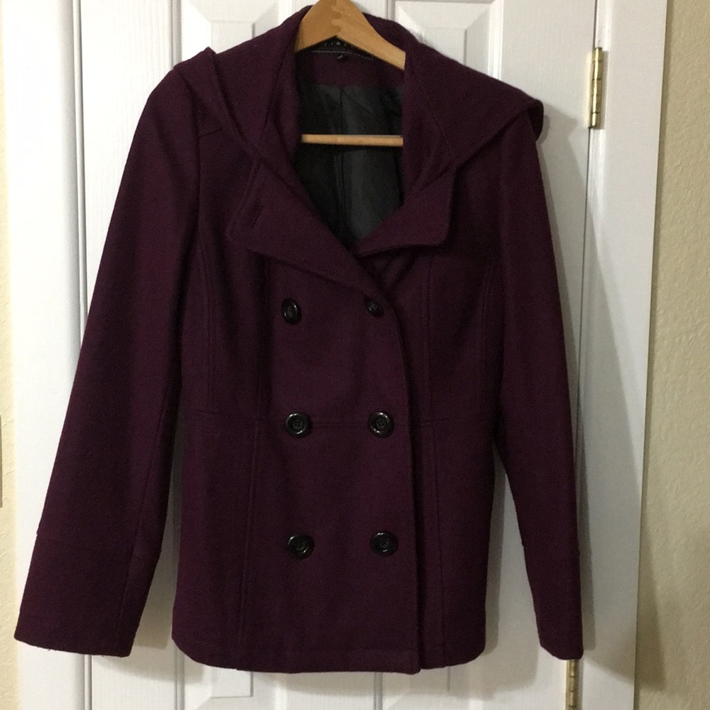 Plum colored car coat